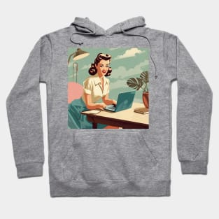 Laptop Pin-Up Girl Tech Maven Vintage Vixen Computing Hoodie